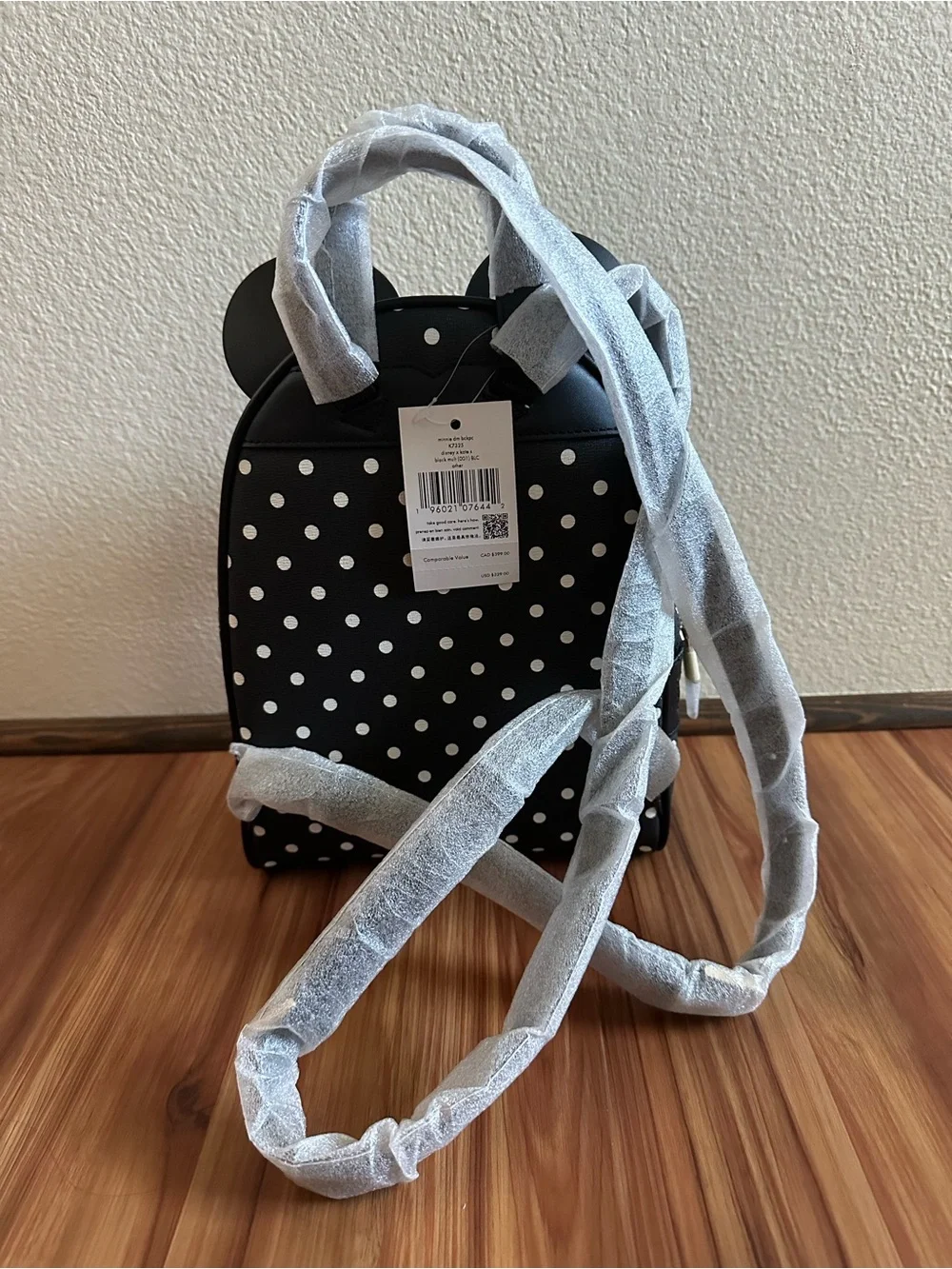 NWT Kate Spade Disney Minnie Mouse Polka Dot Mini Backpack with Red Bow